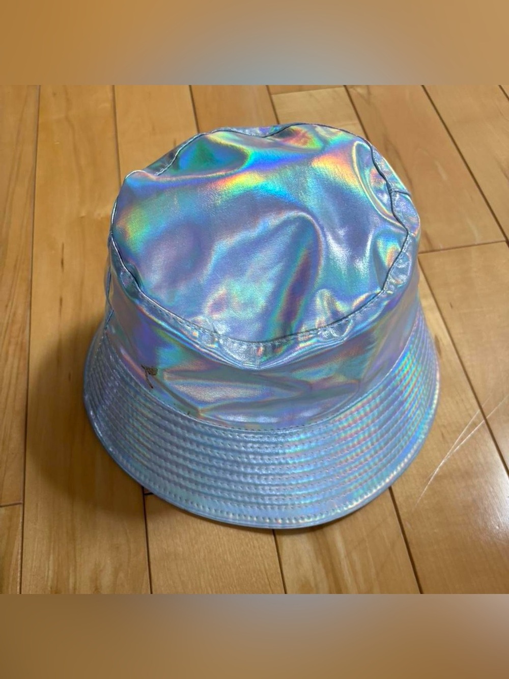 Holographic Bucket Hat - Iridescent Silver Blue